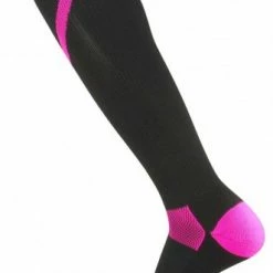 Hot Sale ❤️ Twin City Breast Cancer Awareness Over-Calf 🧦 Socks Men's, 👩 Women's, Boys', 👧 Girls' Black/Hot Pink 🎉