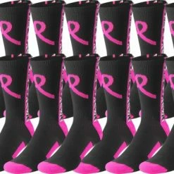Wholesale 🎉 Twin City Digital Camo Breast Cancer Awareness Crew 🧦 Socks Men's, 👩 Women's, Boys', 👧 Girls' Black/Hot Pink 🛒