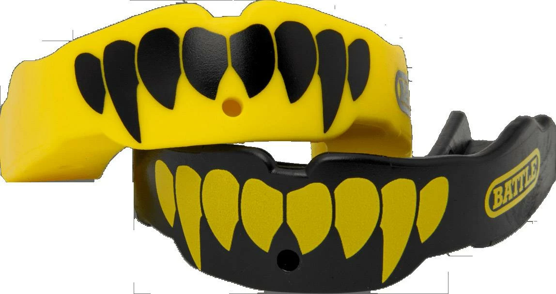 Promo 😍 Battle Sports Fang Youth Lip Protector Mouthguard - 2 Pack Mouth Guard Yellow 👍 - Image 2