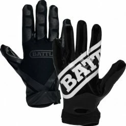 Flash Sale 😍 Battle Sports Double Threat Adult Receiver Gloves Football Glove Black 👍