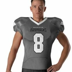 Outlet ❤️ Alleson Athletic Alleson Youth/Adult Pro Flex Cut Belt Length Custom Football Jersey Adult, Youth Youth Football Jersey White/White 😀