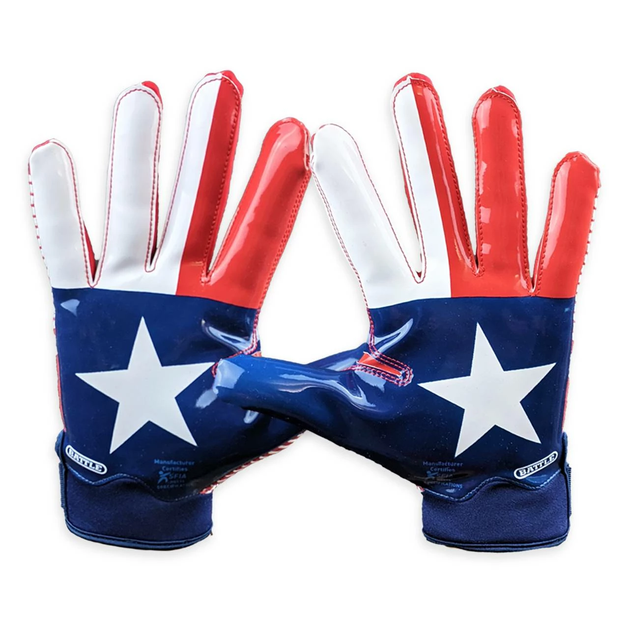 Best deal ๐งจ Battle Sports Texas Flag Adult Football Receiver Gloves Football Glove ๐ - Image 2