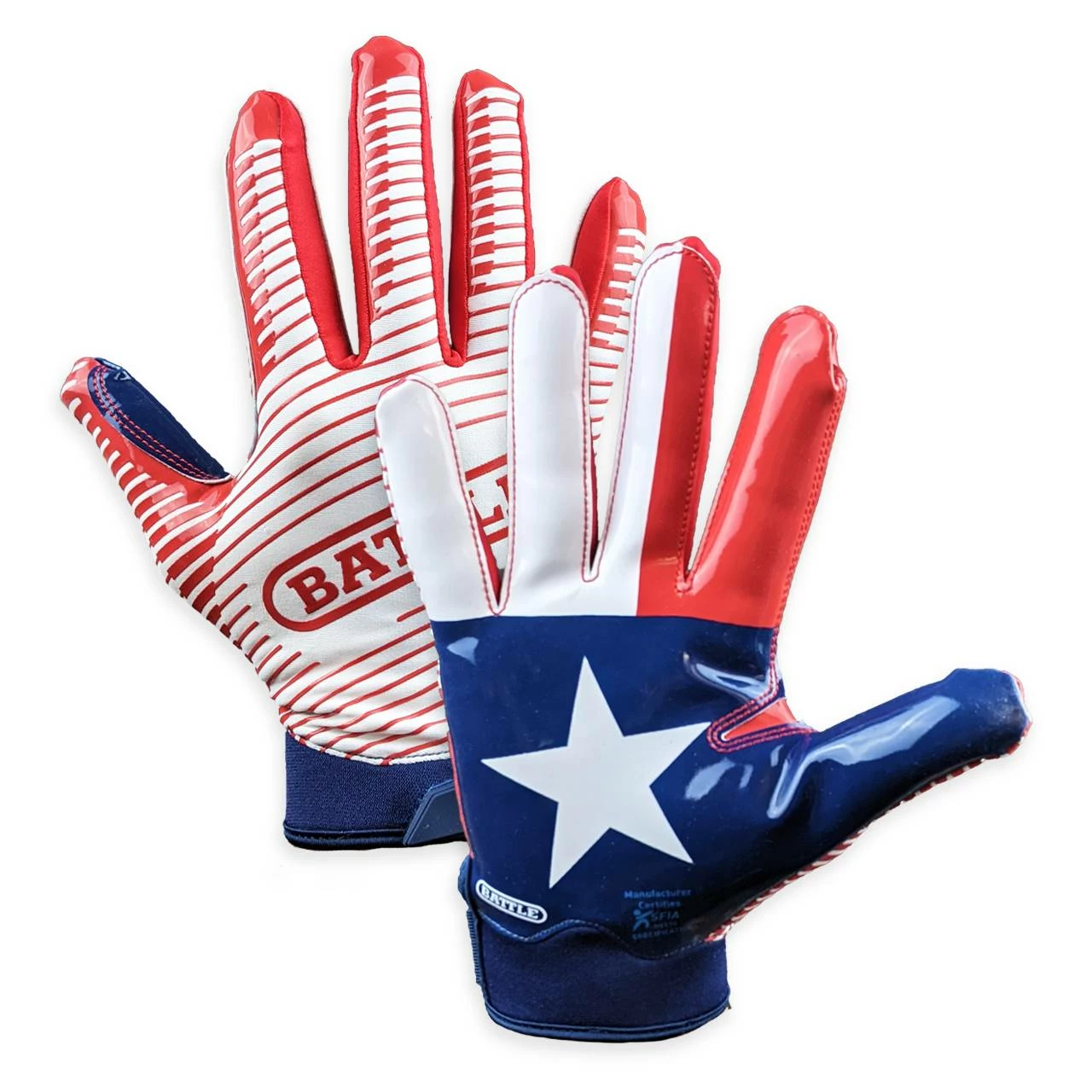 Best deal ๐งจ Battle Sports Texas Flag Adult Football Receiver Gloves Football Glove ๐