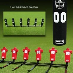 New 🎉 Fisher Athletic Fisher 6 Man Brute Youth Football Sled Football Equipment 👍