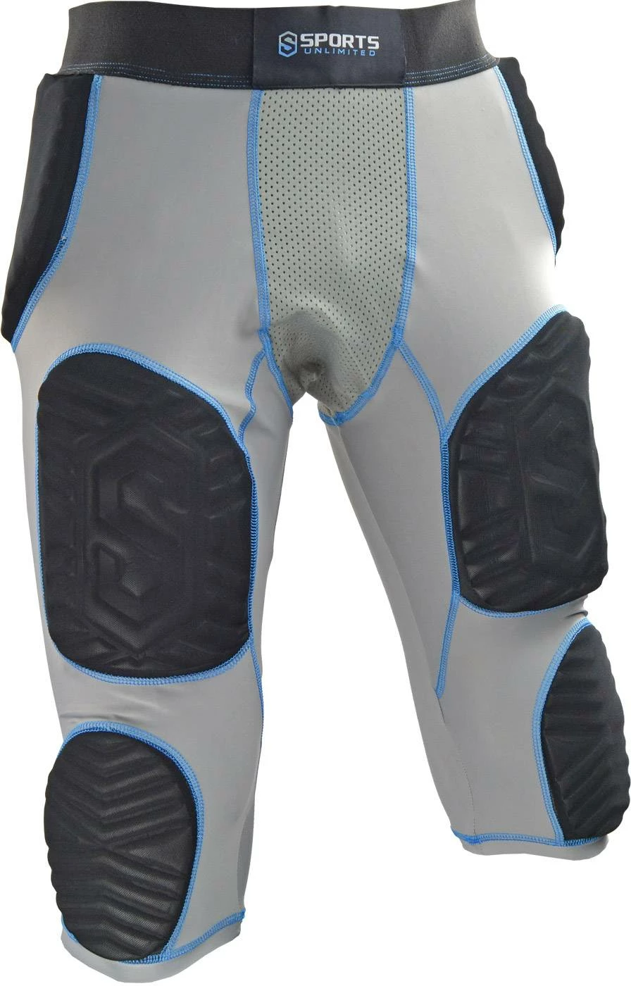 Discount 👏 Sports Unlimited Adult 7 Pad Integrated Football Girdle - Hard Thigh Pads Black ✔️